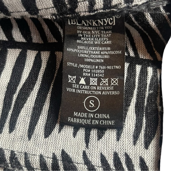 BlankNYC Faux Leather Moto Jacket Contrast Stitching Black White Tassel Size S - Picture 7 of 15